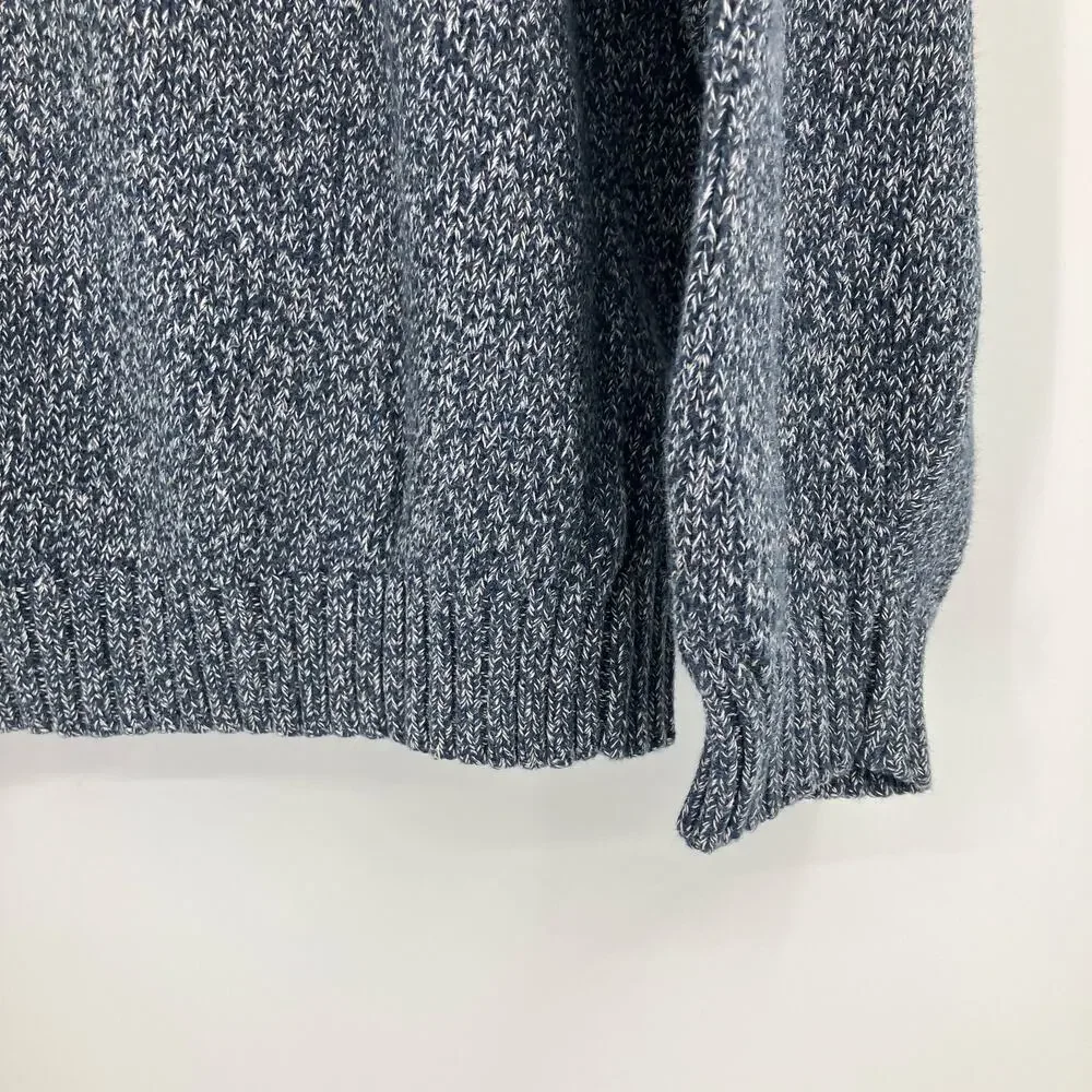 Columbia Sportswear Blue White Cotton Knit Montane Marled Crew Neck Sweater Top